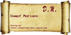 Dampf Mariann névjegykártya
